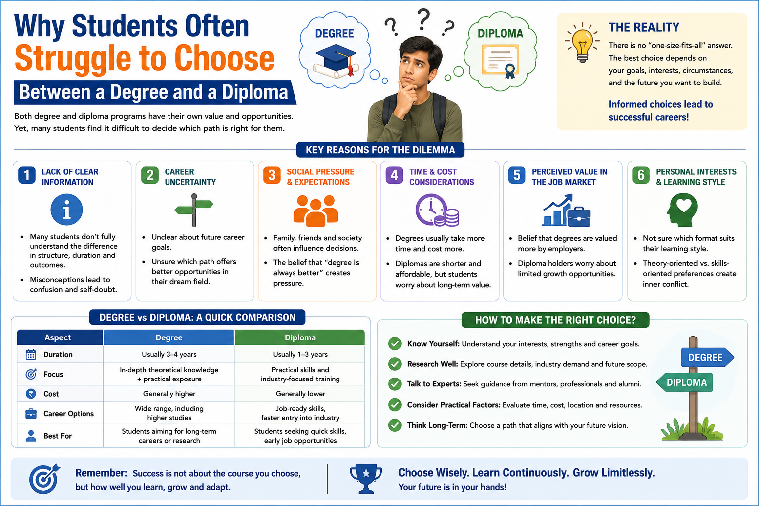 Why Students Often Struggle to Choose Between a Degree and a Diploma